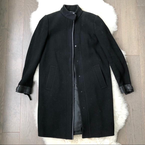 Vince Jackets & Blazers - Vince Wool & Leather Sleek Winter Over Coat